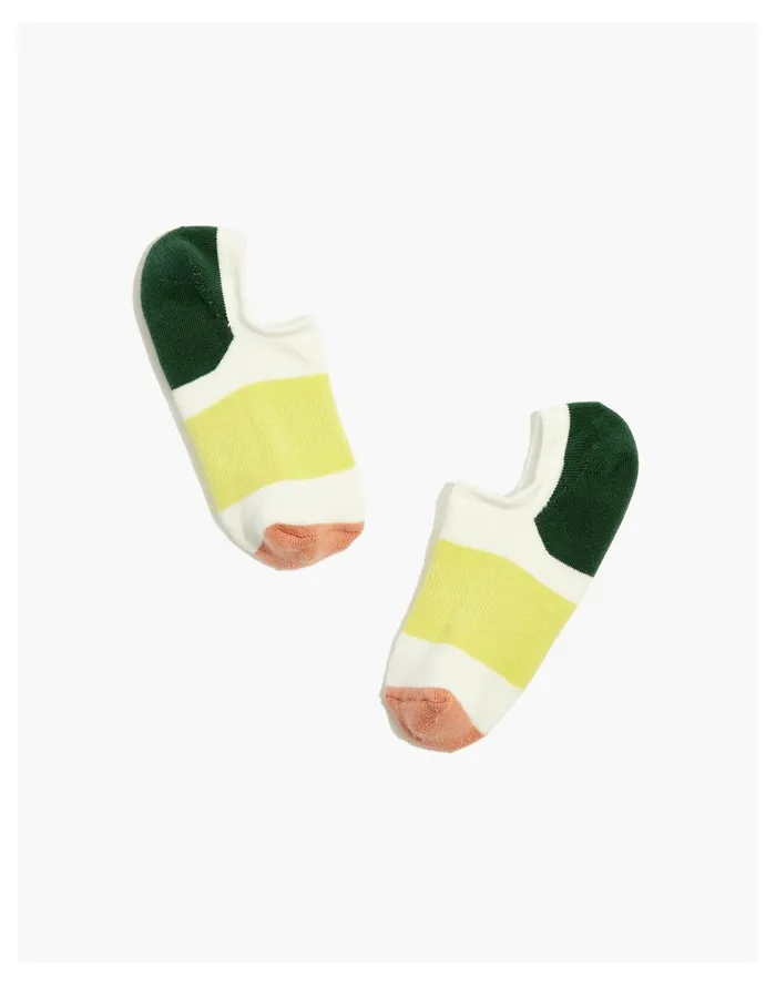 Women MWL Cloudlift Low Profile Sneaker Socks In Colorblock Fern Gully Madewell Socks