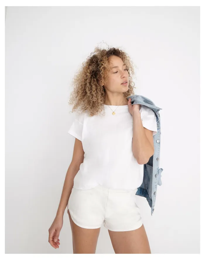Women MWL Curved Hem Sweatshorts Lighthouse Madewell MWL Athleisure