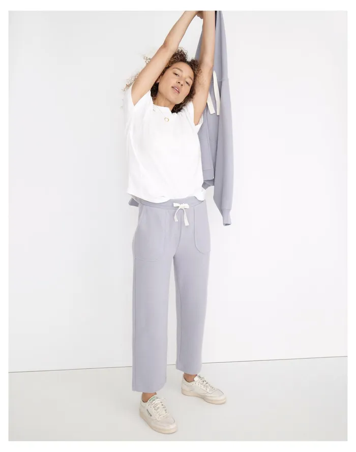 Women MWL Textured Waffle Straight Sweatpants Faded Lavender Madewell MWL Athleisure