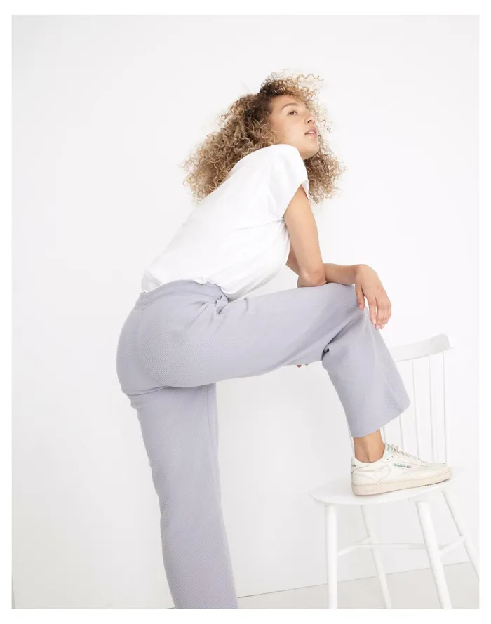 Women MWL Textured Waffle Straight Sweatpants Faded Lavender Madewell MWL Athleisure Women MWL Textured Waffle Straight Sweatpants Faded Lavender Madewell MWL Athleisure