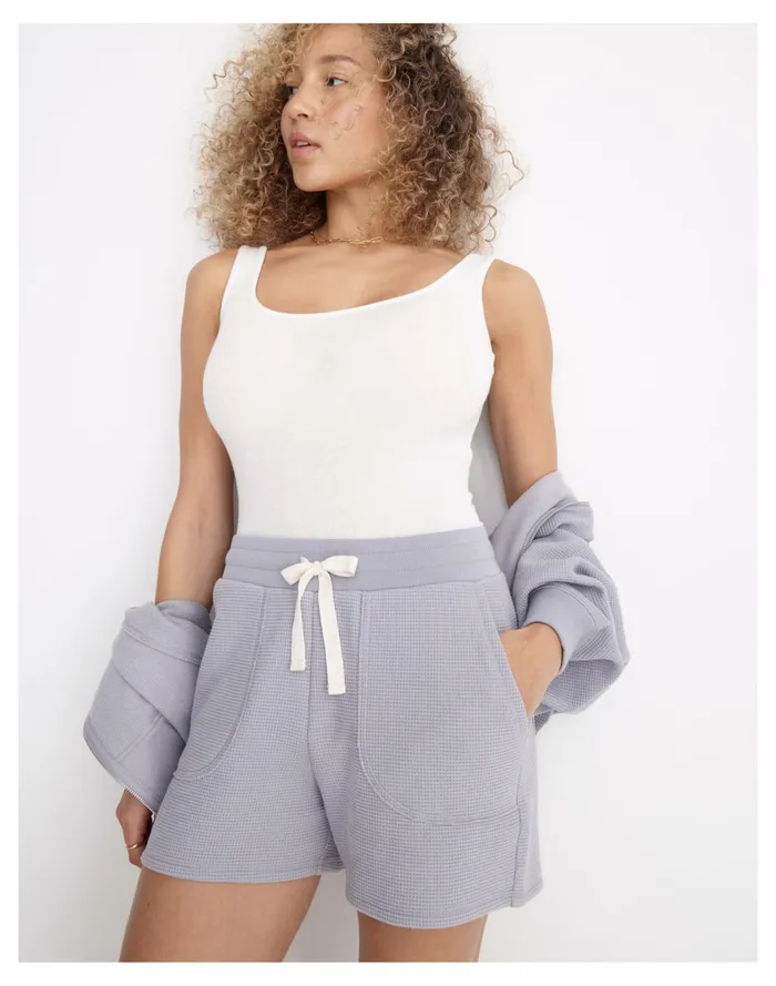 Women MWL Textured Waffle Sweatshorts Faded Lavender Madewell MWL Athleisure