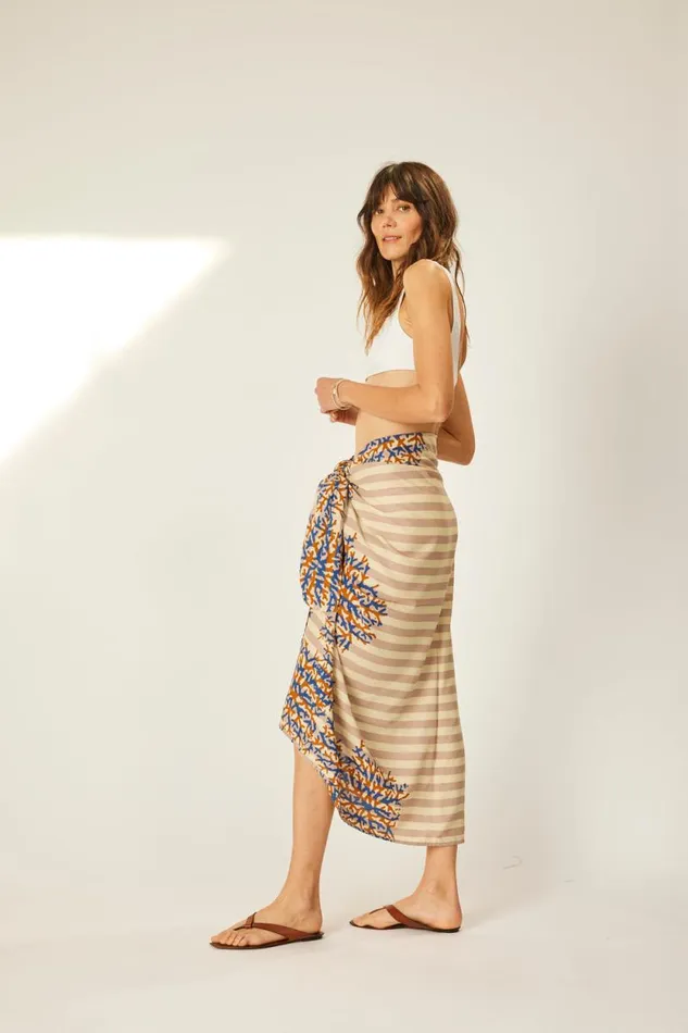 Women Natalie Martin Bottoms Sarong Batik Coral Bluecoffee