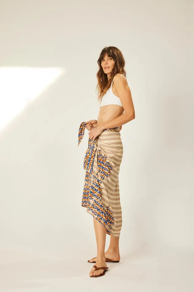Women Natalie Martin Bottoms Sarong Batik Coral Bluecoffee