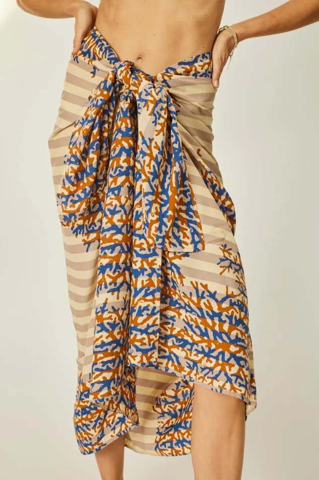 Women Natalie Martin Bottoms Sarong Batik Coral Bluecoffee
