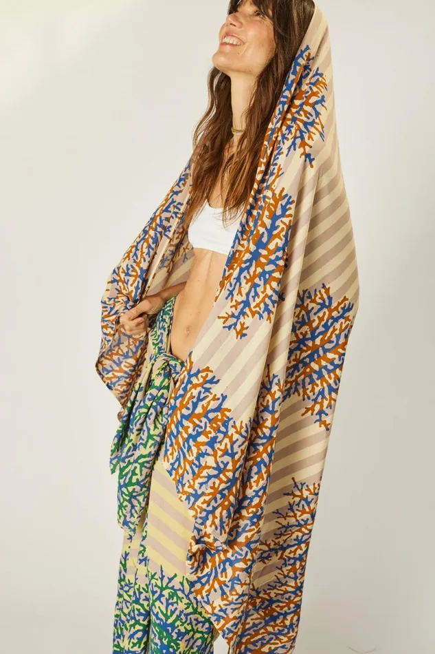 Women Natalie Martin Bottoms Sarong Batik Coral Bluecoffee
