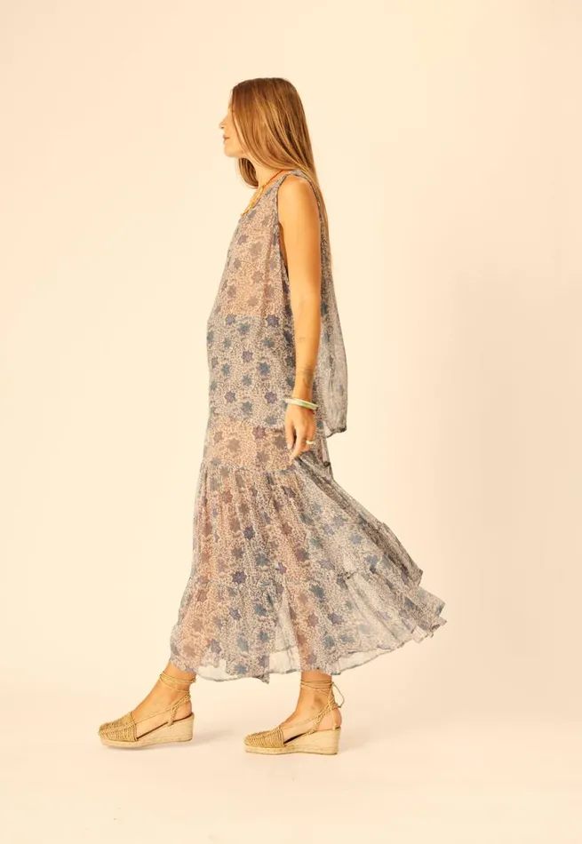 Women Natalie Martin Bottoms Sierra Skirt Chiffon Snowflake Sea