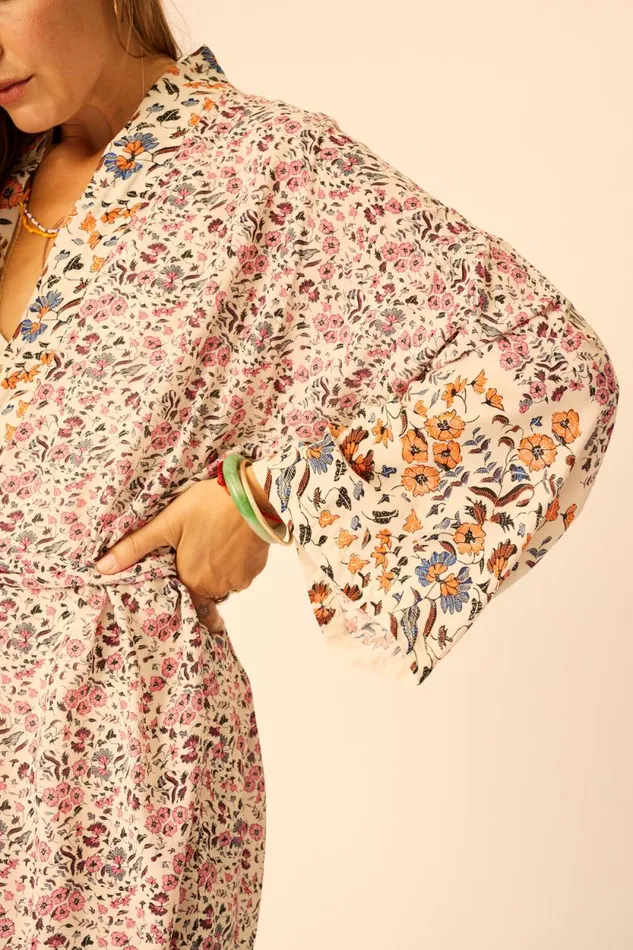 Women Natalie Martin Coverups Diane Long Robe Petite Fleur Rose