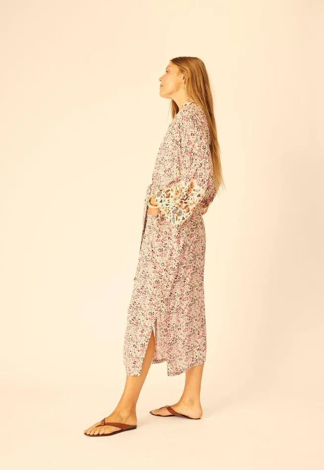 Women Natalie Martin Coverups Diane Long Robe Petite Fleur Rose