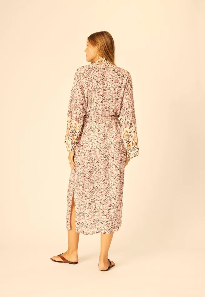Women Natalie Martin Coverups Diane Long Robe Petite Fleur Rose