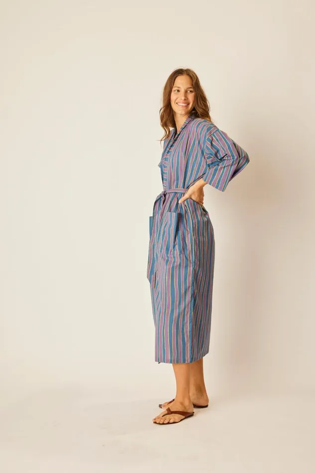 Women Natalie Martin Coverups Diane Smoking Jacket Batik Stripe Lavender