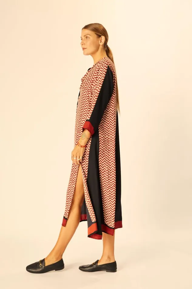 Women Natalie Martin Coverups Isobel Dress Block Zigzag Noire