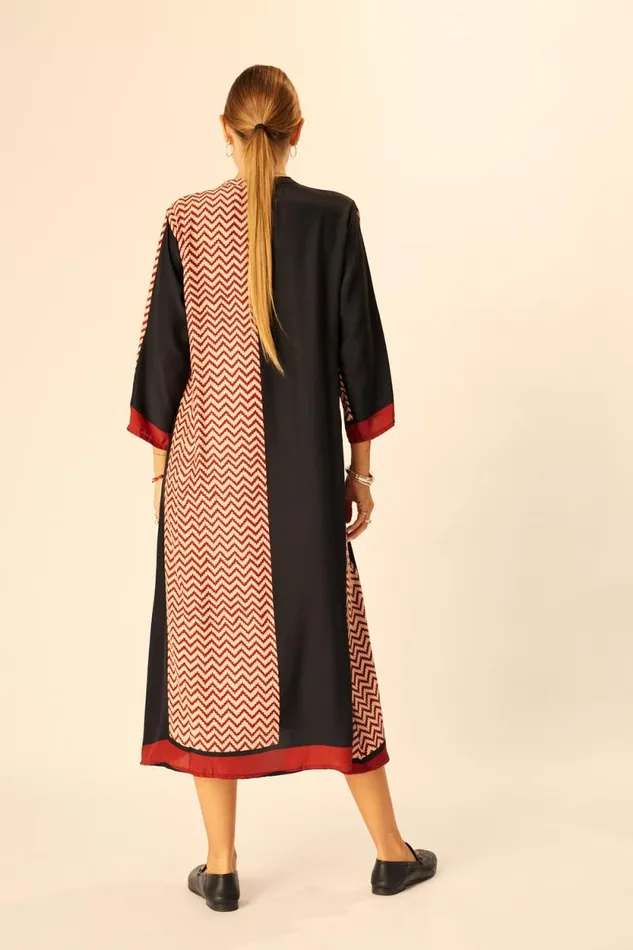 Women Natalie Martin Coverups Isobel Dress Block Zigzag Noire