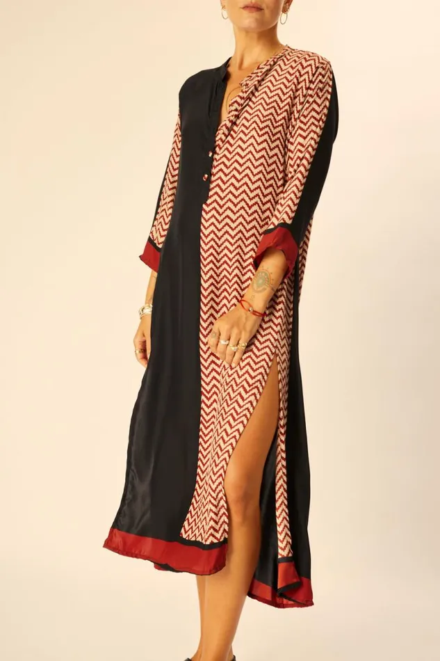 Women Natalie Martin Coverups Isobel Dress Block Zigzag Noire