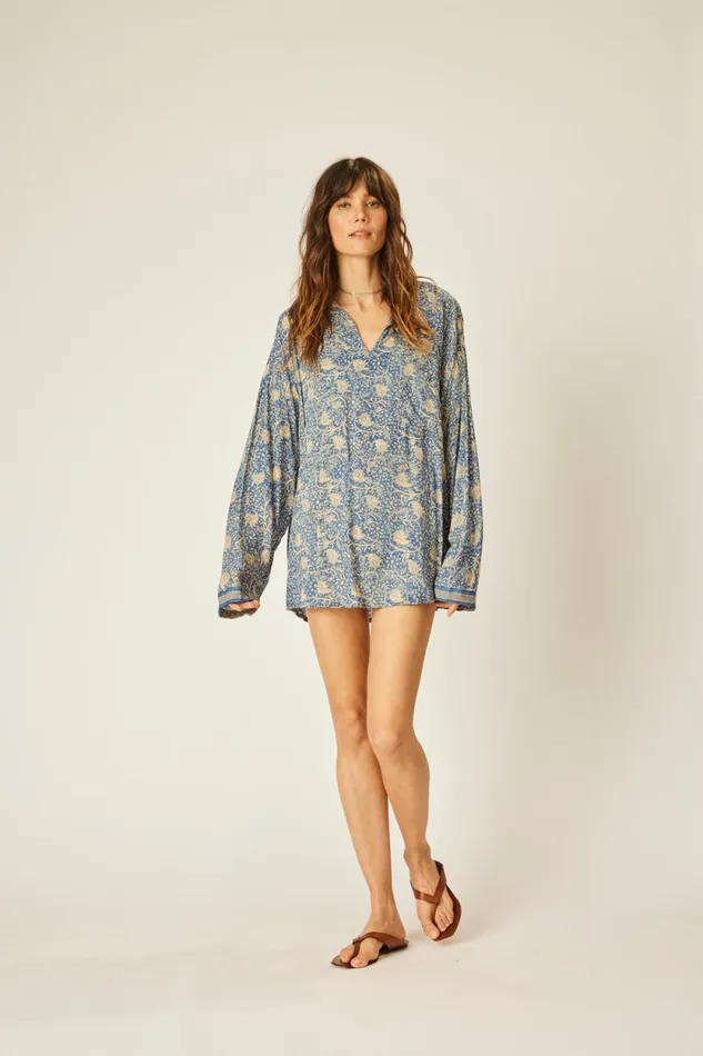 Women Natalie Martin Coverups Ryan Shirt Water Lily Blue
