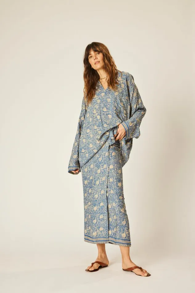 Women Natalie Martin Coverups Ryan Shirt Water Lily Blue
