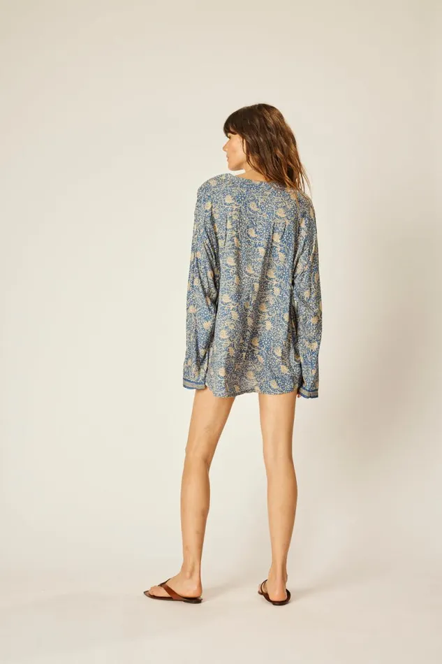 Women Natalie Martin Coverups Ryan Shirt Water Lily Blue