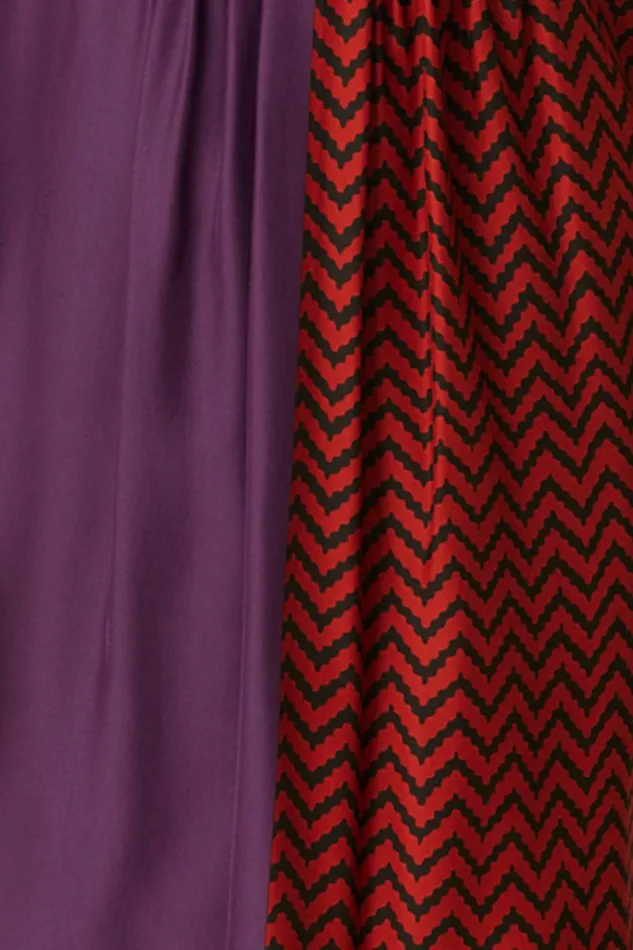 Women Natalie Martin Dresses Alex Short Dress Block Zigzag Aubergine