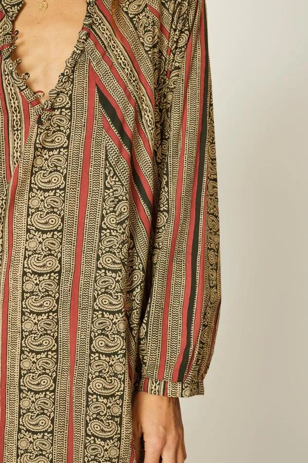 Women Natalie Martin Dresses Fiore Maxi Paisley Stripe Black