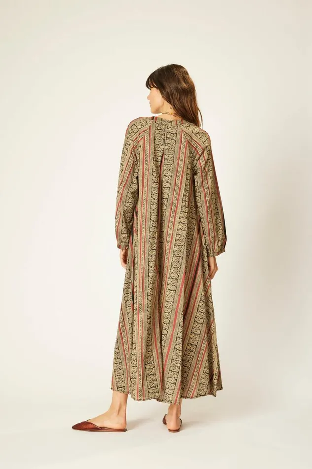 Women Natalie Martin Dresses Fiore Maxi Paisley Stripe Black