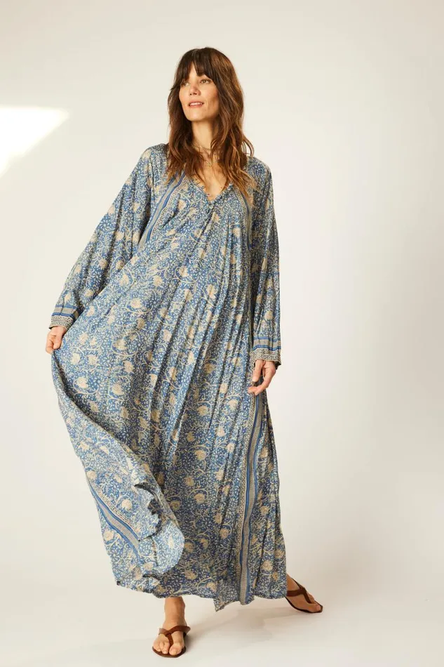 Women Natalie Martin Dresses Fiore Maxi Water Lily Blue