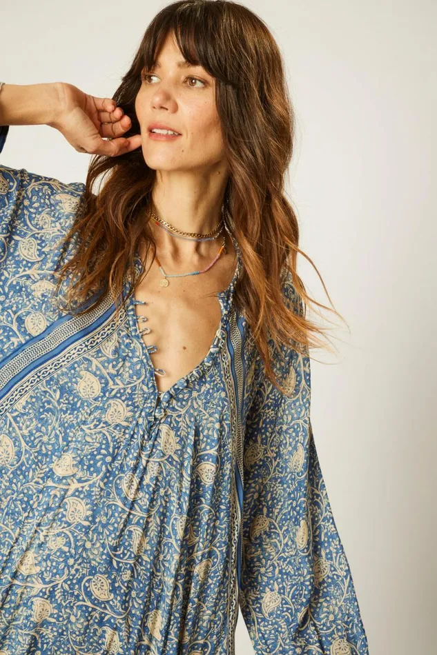 Women Natalie Martin Dresses Fiore Maxi Water Lily Blue