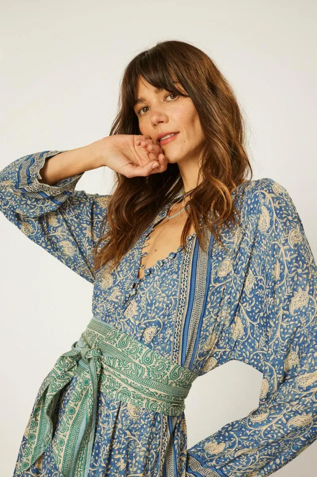 Women Natalie Martin Dresses Fiore Maxi Water Lily Blue