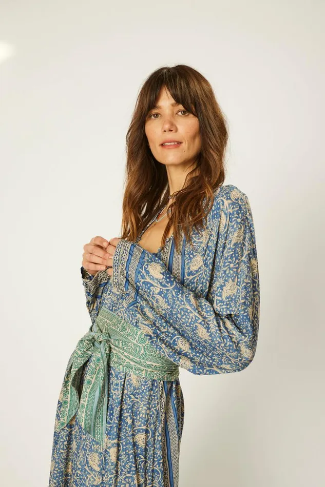 Women Natalie Martin Dresses Fiore Maxi Water Lily Blue