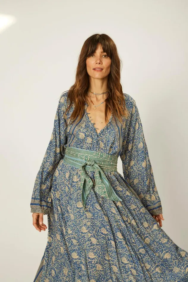 Women Natalie Martin Dresses Fiore Maxi Water Lily Blue