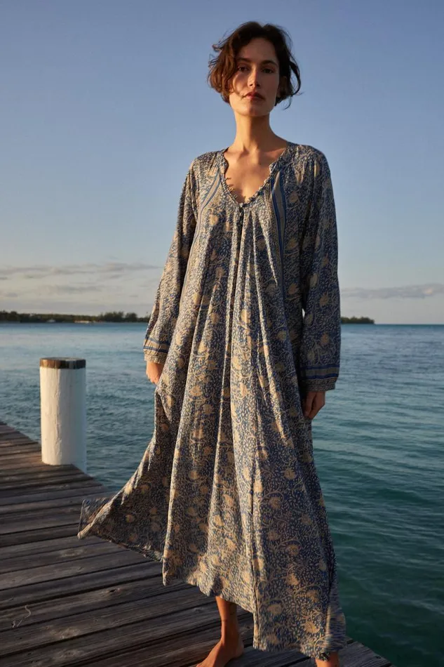 Women Natalie Martin Dresses Fiore Maxi Water Lily Blue