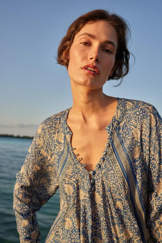 Women Natalie Martin Dresses Fiore Maxi Water Lily Blue