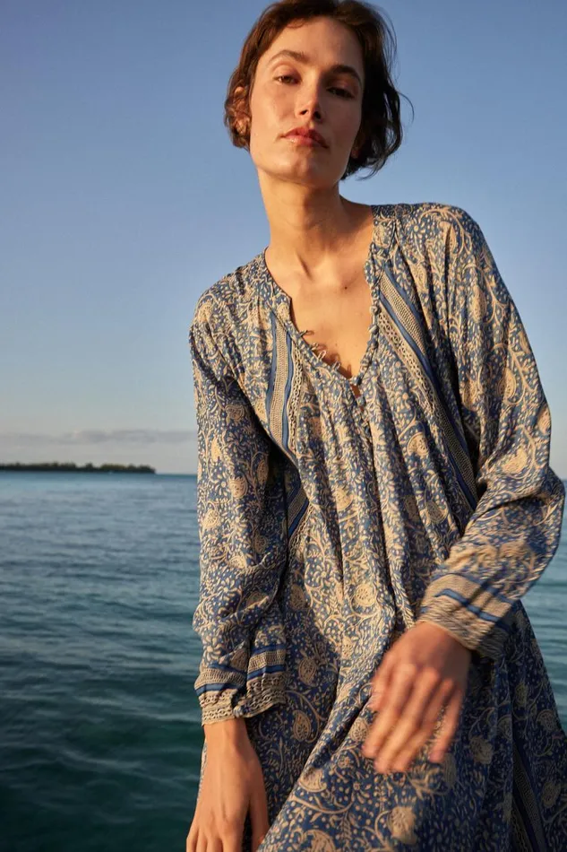 Women Natalie Martin Dresses Fiore Maxi Water Lily Blue