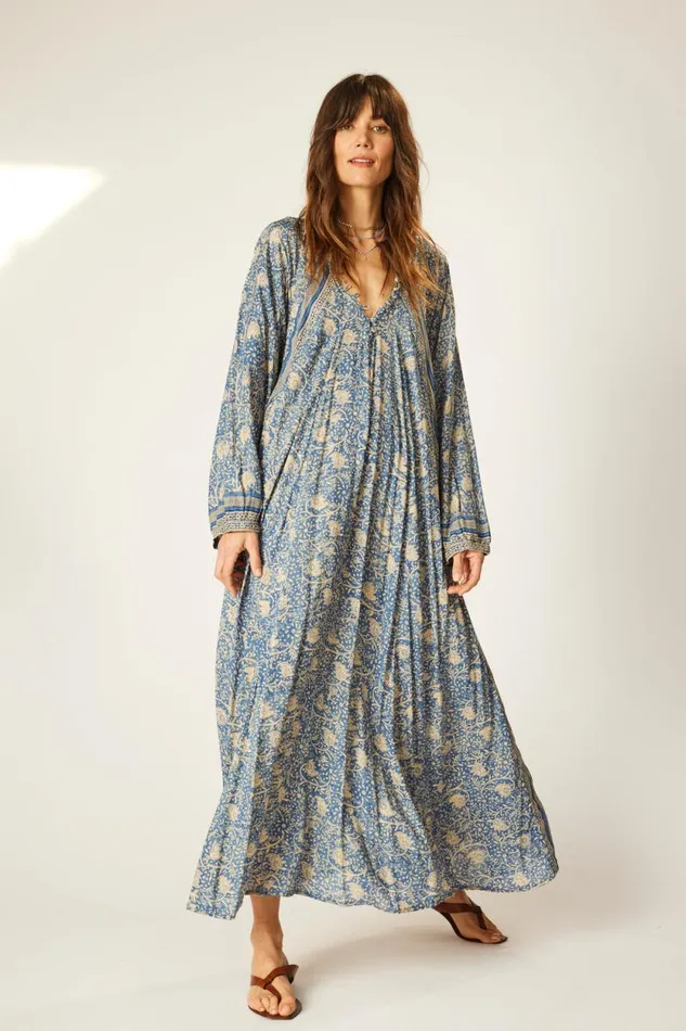Women Natalie Martin Dresses Fiore Maxi Water Lily Blue