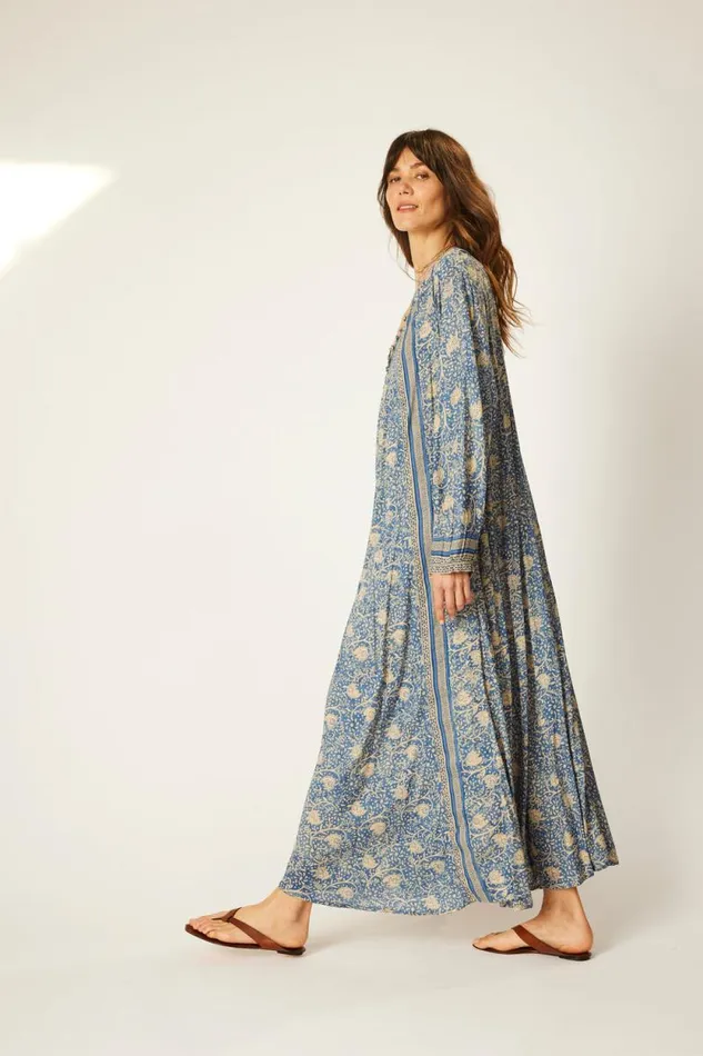 Women Natalie Martin Dresses Fiore Maxi Water Lily Blue