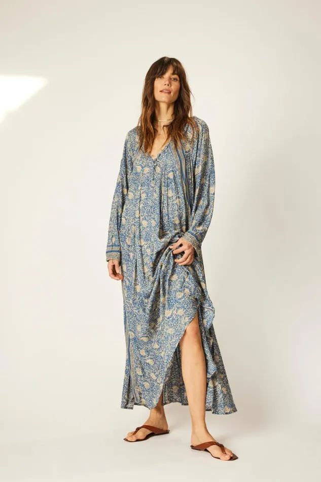 Women Natalie Martin Dresses Fiore Maxi Water Lily Blue