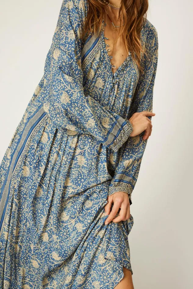 Women Natalie Martin Dresses Fiore Maxi Water Lily Blue