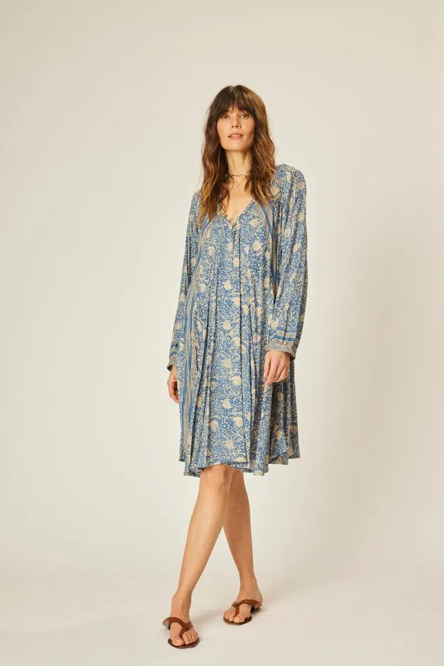 Women Natalie Martin Dresses Fiore Short Dress Water Lily Blue