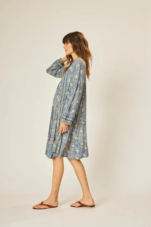 Women Natalie Martin Dresses Fiore Short Dress Water Lily Blue
