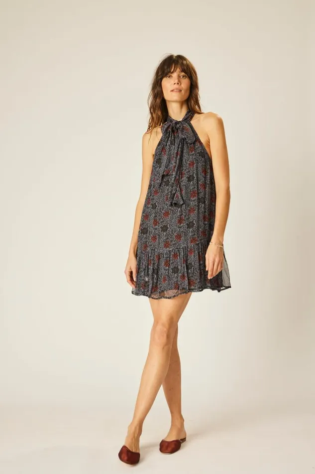 Women Natalie Martin Dresses Indiana Mini Snowflake Steel Blue