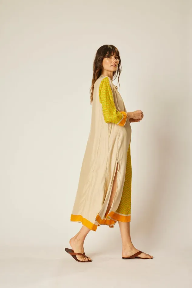 Women Natalie Martin Dresses Isobel Dress Block Zigzag Tangerine