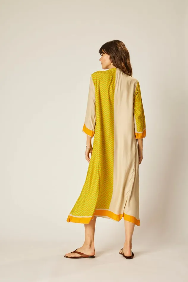 Women Natalie Martin Dresses Isobel Dress Block Zigzag Tangerine