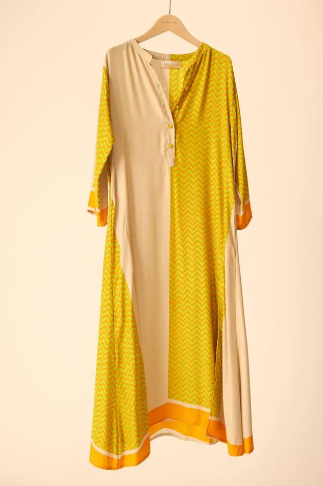 Women Natalie Martin Dresses Isobel Dress Block Zigzag Tangerine