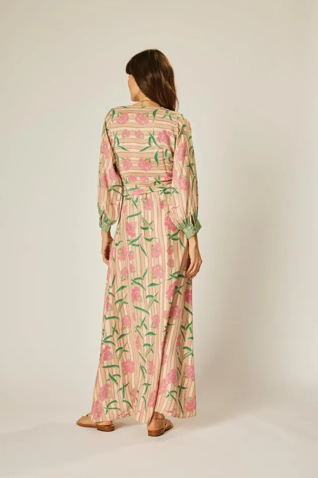 Women Natalie Martin Dresses Kate Long Sleeve Maxi Chamomile Rose