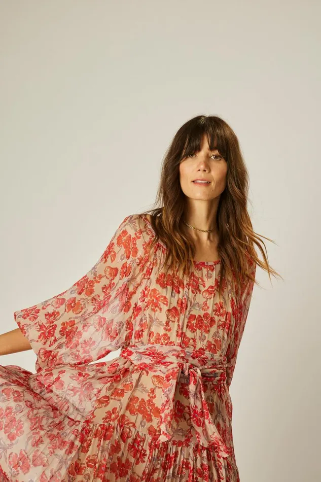 Women Natalie Martin Dresses Lainey Dress Chiffon Watercolor Dove