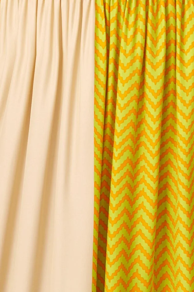 Women Natalie Martin Dresses Marin Dress With Sash Block Zigzag Tangerine