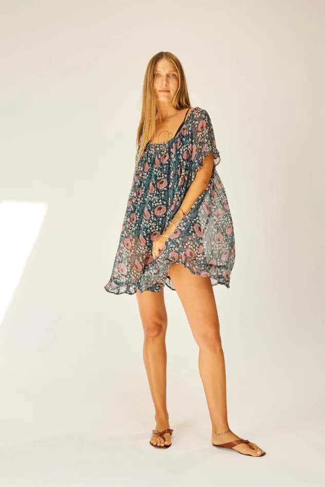 Women Natalie Martin Dresses Marina Dress Vintage Flowers Indigo