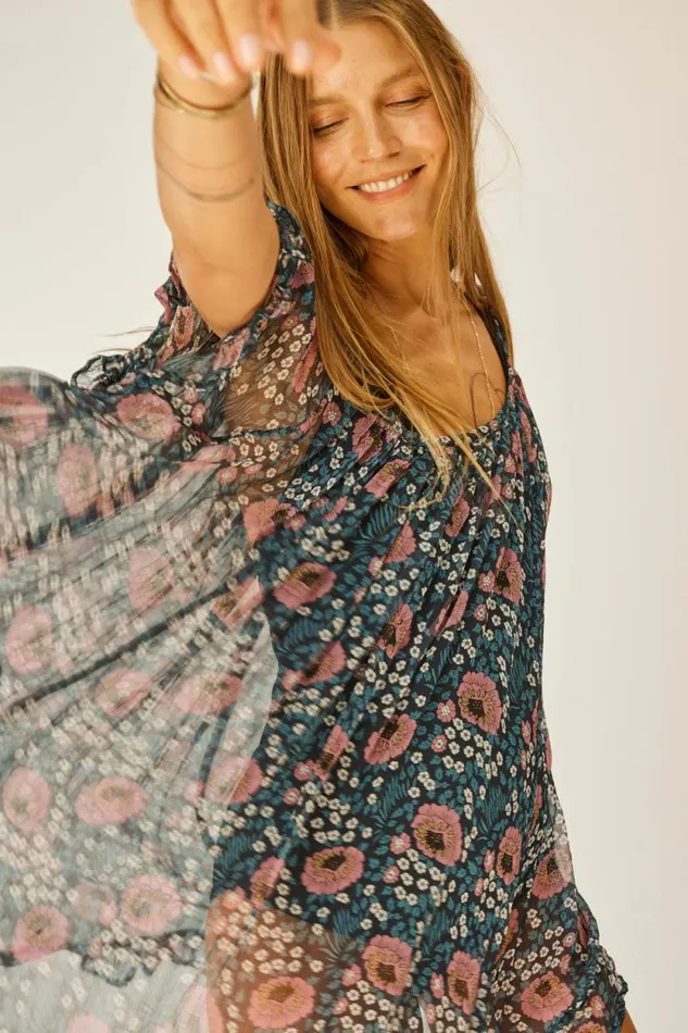 Women Natalie Martin Dresses Marina Dress Vintage Flowers Indigo
