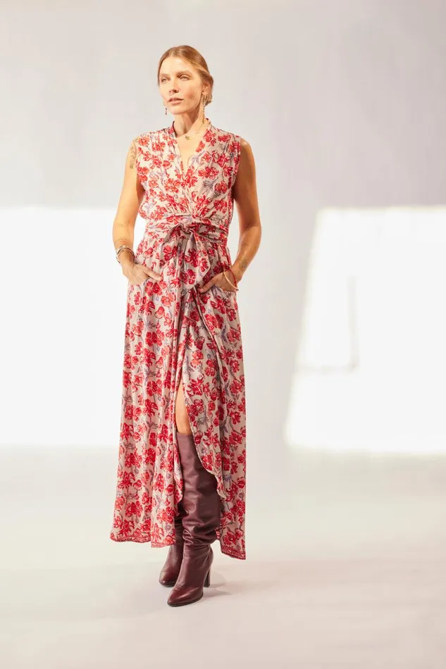 Women Natalie Martin Dresses Nico Sleeveless Maxi Silk Watercolor Clementine Women Natalie Martin Dresses Nico Sleeveless Maxi Silk Watercolor Clementine