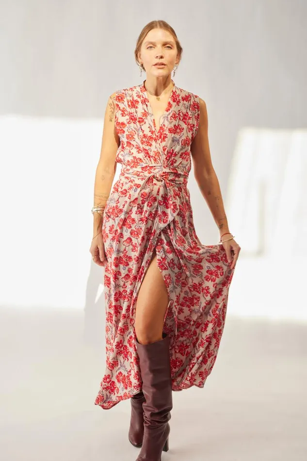 Women Natalie Martin Dresses Nico Sleeveless Maxi Silk Watercolor Clementine Women Natalie Martin Dresses Nico Sleeveless Maxi Silk Watercolor Clementine