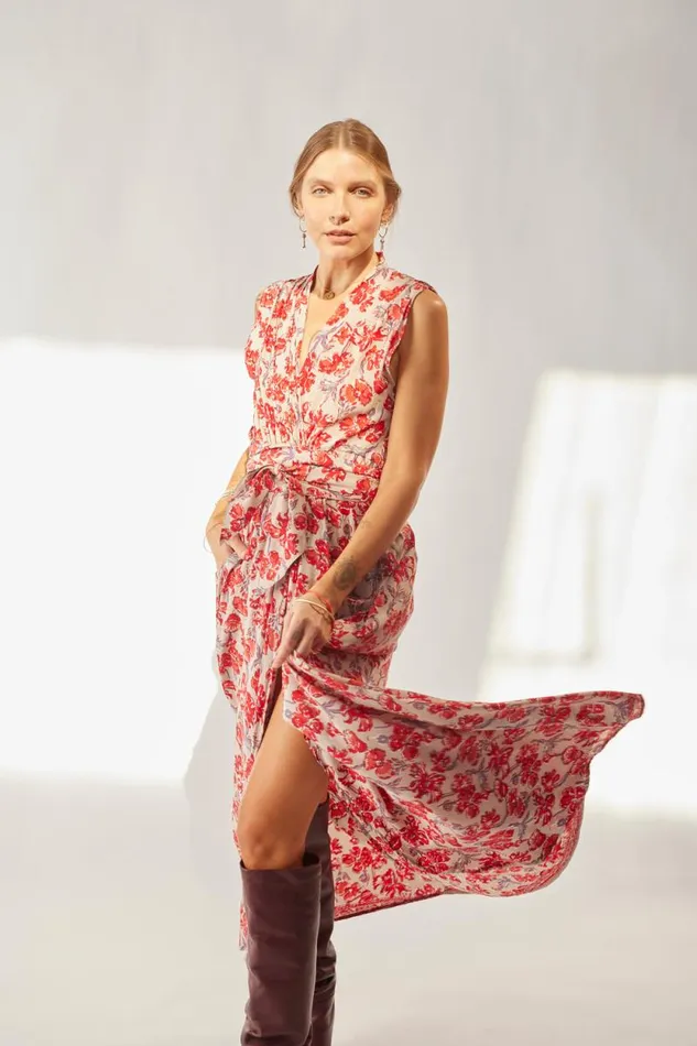 Women Natalie Martin Dresses Nico Sleeveless Maxi Silk Watercolor Clementine Women Natalie Martin Dresses Nico Sleeveless Maxi Silk Watercolor Clementine