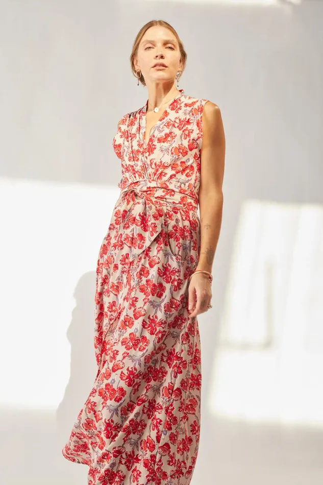 Women Natalie Martin Dresses Nico Sleeveless Maxi Silk Watercolor Clementine Women Natalie Martin Dresses Nico Sleeveless Maxi Silk Watercolor Clementine